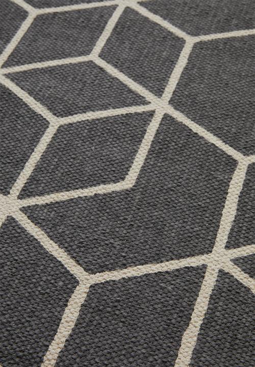 Sixth Floor - Cube printed runner - charcoal