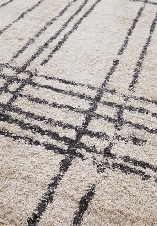 Sixth Floor - Striped tufted rug - charcoal/cream