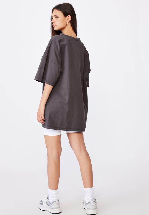 Factorie - Graphic T-shirt dress - washed black