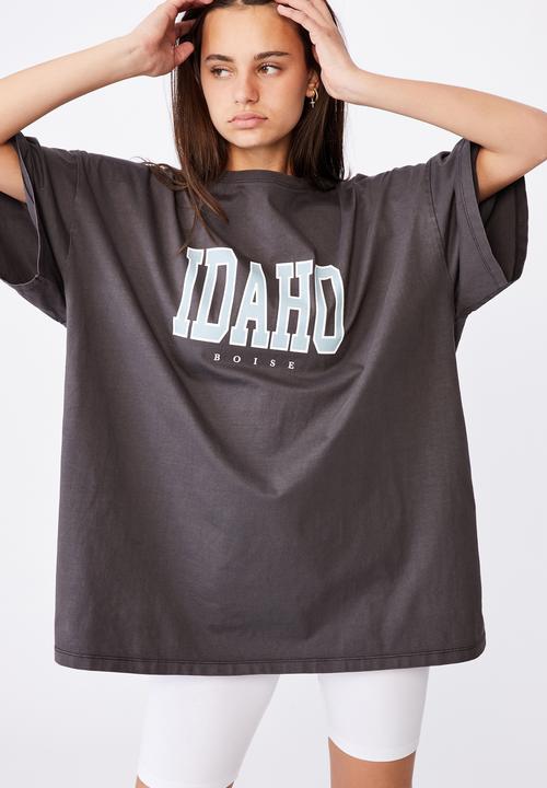 Factorie - Graphic T-shirt dress - washed black