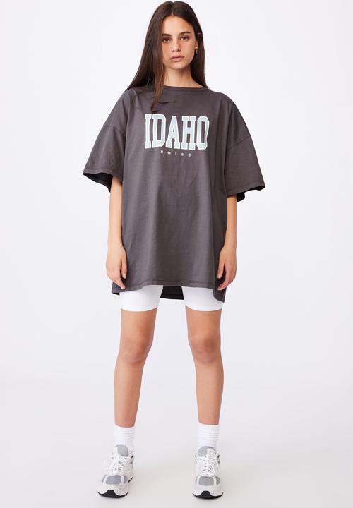Factorie - Graphic T-shirt dress - washed black