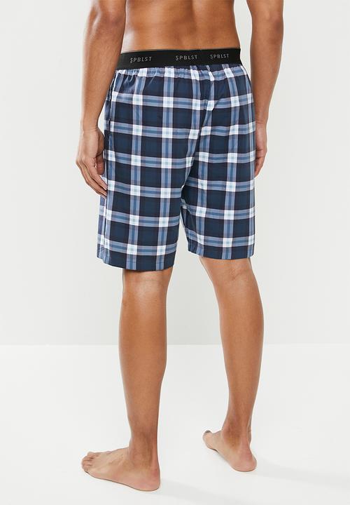 Superbalist - Woven sleep shorts - navy & white