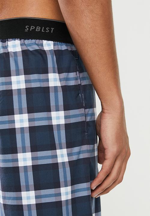 Superbalist - Woven sleep shorts - navy & white