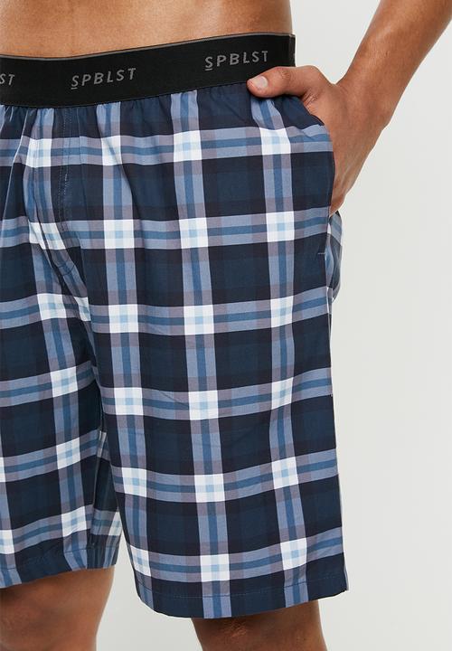 Superbalist - Woven sleep shorts - navy & white
