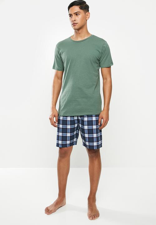 Superbalist - Woven sleep shorts - navy & white