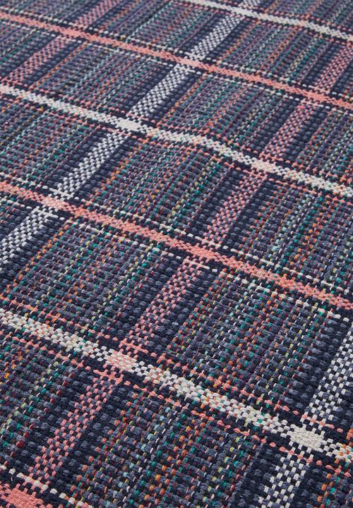 Sixth Floor - Plaid woven cotton rug - blue/red