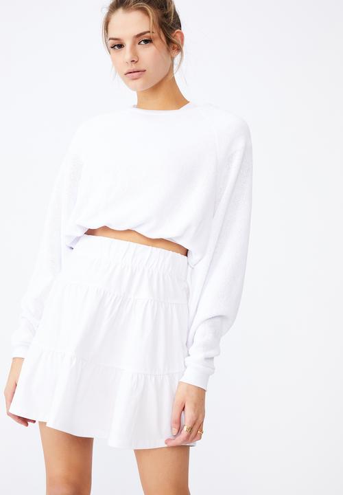 Factorie - Jersey tiered skirt - white