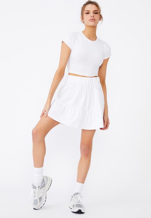 Factorie - Jersey tiered skirt - white