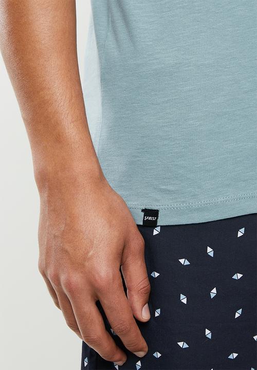 Superbalist - Scoop neck short sleeve sleep tee - blue