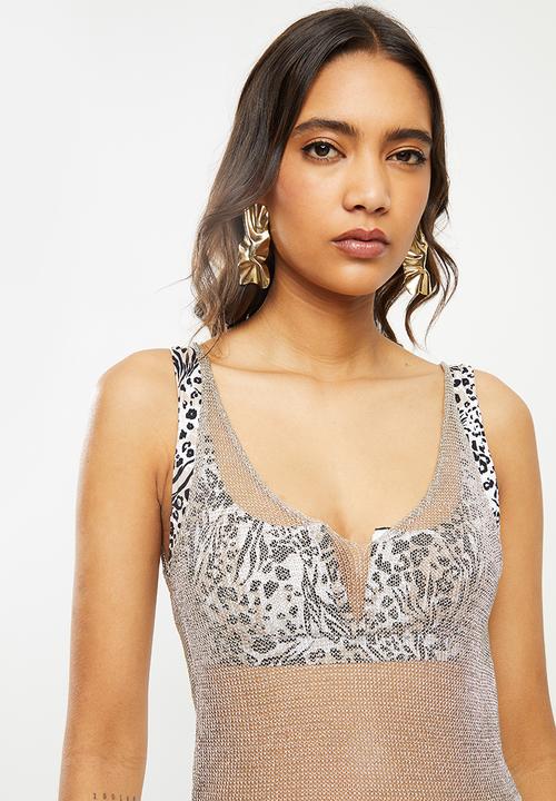 SISSY BOY - Rayina: lurex maxi dress - silver