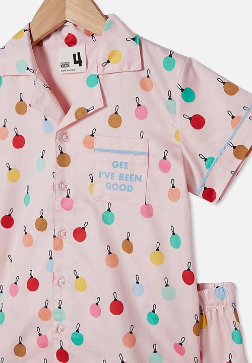 Cotton On - Patty woven short sleeve pj set - pink