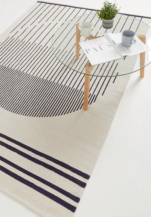 Sixth Floor - Circle printed rug - blue
