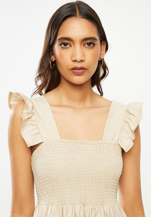 Me&B - Colour block sun dress with frill sleeves - multi