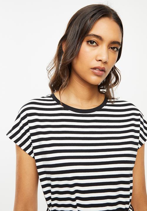 ONLY - Happy life short sleeve dress - black & white