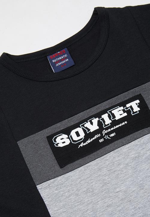 SOVIET - Printed cut and sew tee - black