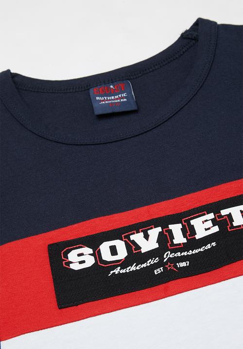 SOVIET - Printed cut and sew tee - navy