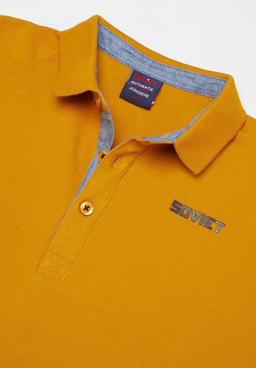 SOVIET - Boys pique golfer - mustard