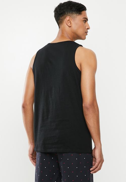 Superbalist - 2 pack premium cotton slub vests - black & red