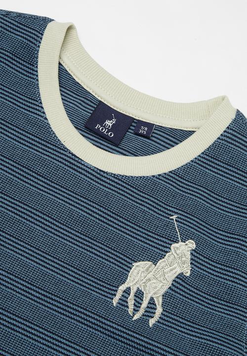 POLO - Boys daniel striped short sleeve tee - blue