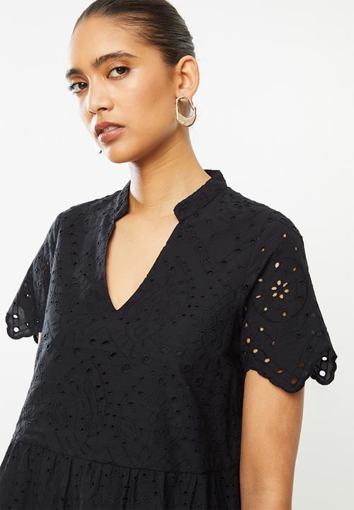 Vero Moda - Norah short sleeve short dress - black