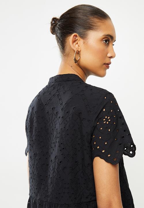 Vero Moda - Norah short sleeve short dress - black