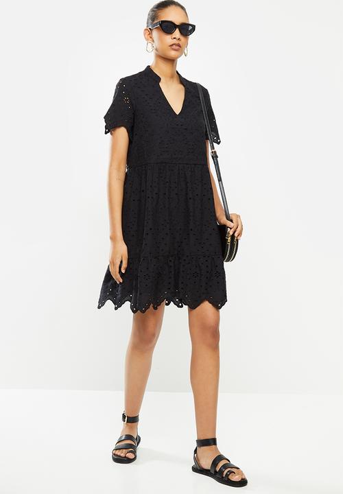 Vero Moda - Norah short sleeve short dress - black
