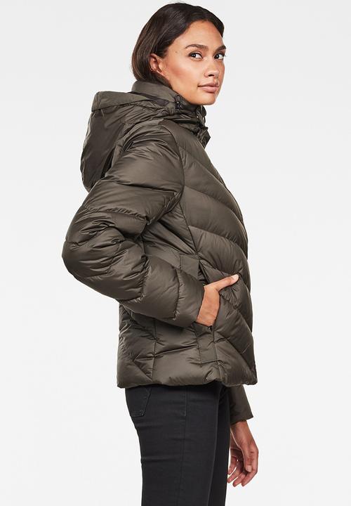 G-STAR - Whistler slim down hooded jacket - asfalt