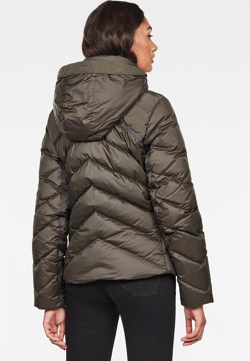 G-STAR - Whistler slim down hooded jacket - asfalt