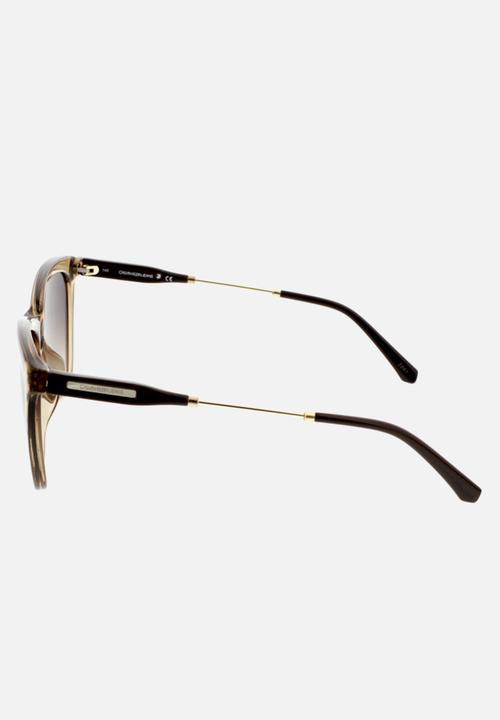 CALVIN KLEIN JEANS - DNU - Calvin klein jeans rectangle sunglasses  - crystal taupe