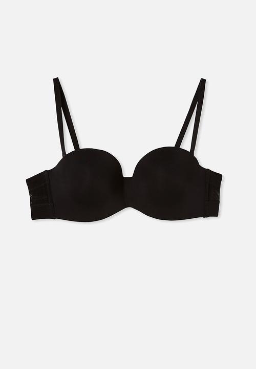 Cotton On - Everyday mesh strapless contour bra - black