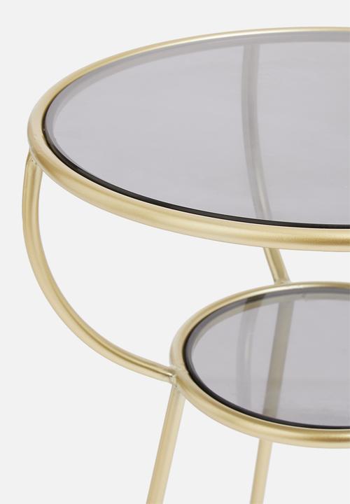 SF Collection - Petite side table - gold & smoke