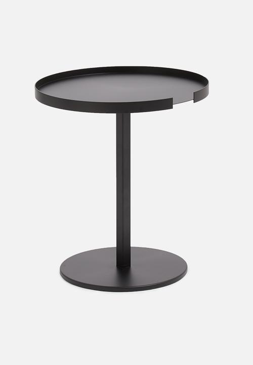 Sixth Floor - Small round  tray table - black