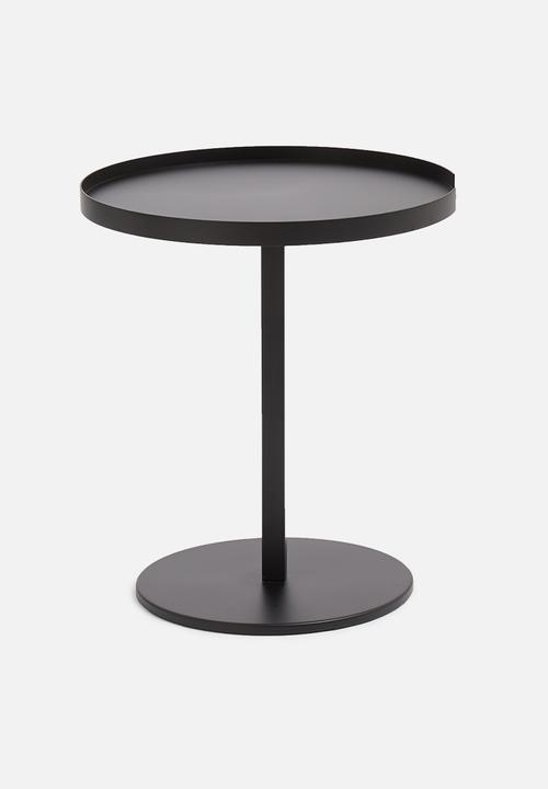 Sixth Floor - Small round  tray table - black
