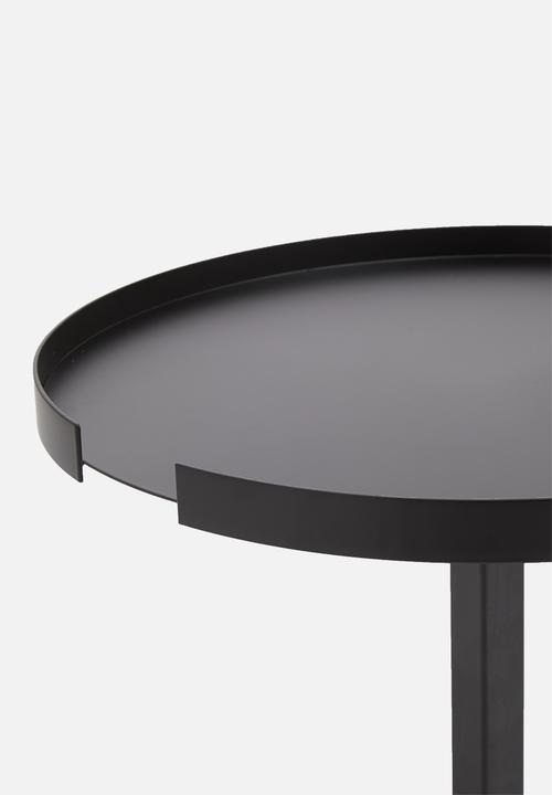 Sixth Floor - Small round  tray table - black