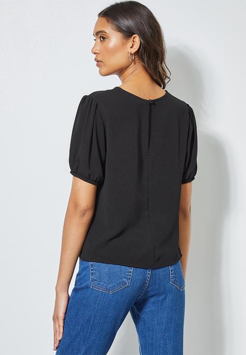 Superbalist - Puff sleeve basic shell - black