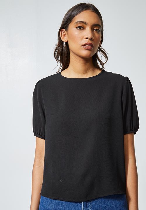 Superbalist - Puff sleeve basic shell - black