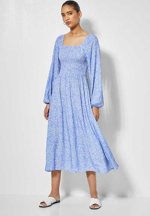 Superbalist - Shirred off the shoulder dress - light blue