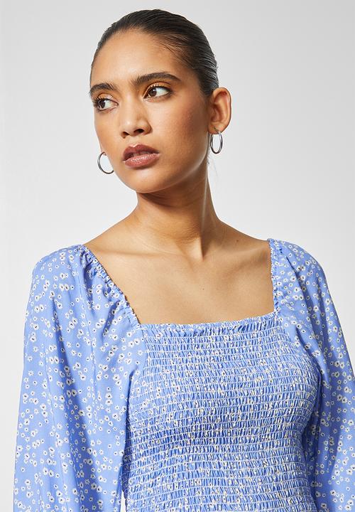 Superbalist - Shirred off the shoulder dress - light blue