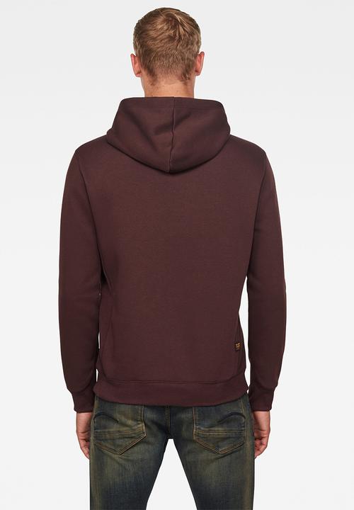 G-STAR - Premium core hoodie long sleeve - burgundy 