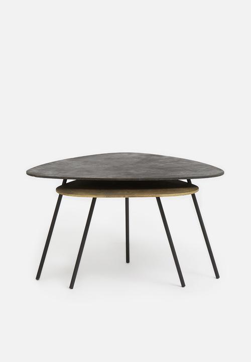 Sixth Floor - Nesting table  set of 2 -  antique copper finish