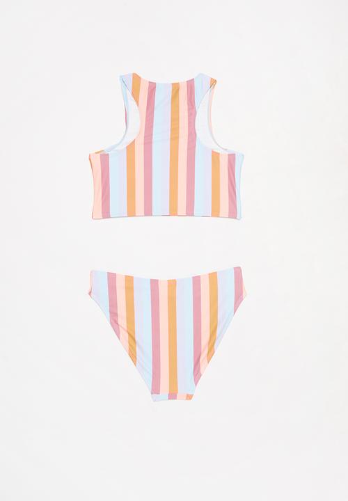 Free by Cotton On - Ruby racer back tankini - sunset stripe