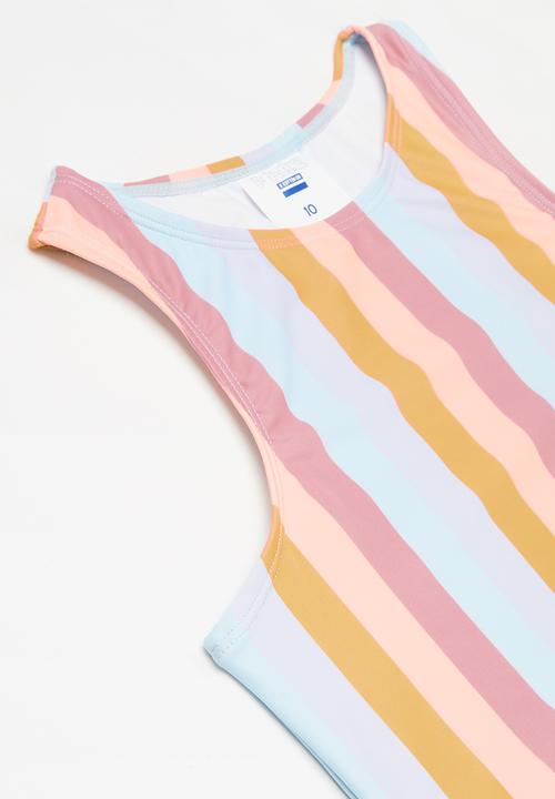 Free by Cotton On - Ruby racer back tankini - sunset stripe