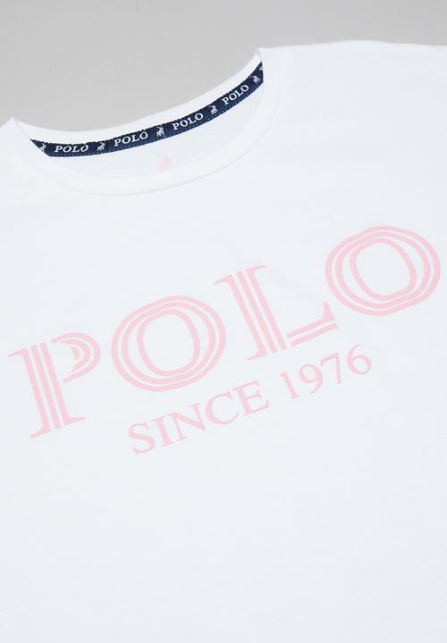 POLO - Girls candice printed tee - white