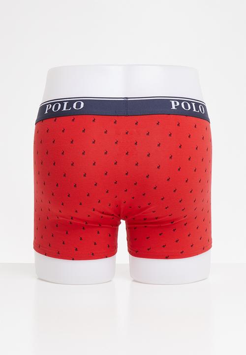 POLO - Reid all over print knit boxer - red