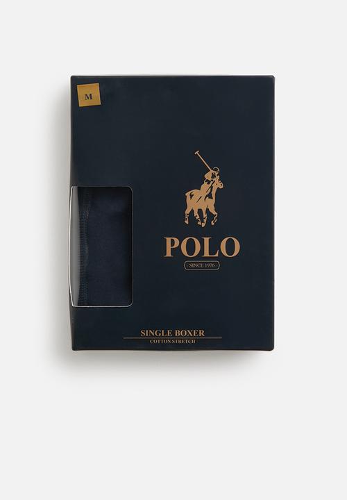 POLO - Ellis big pony knit boxer - navy & red 