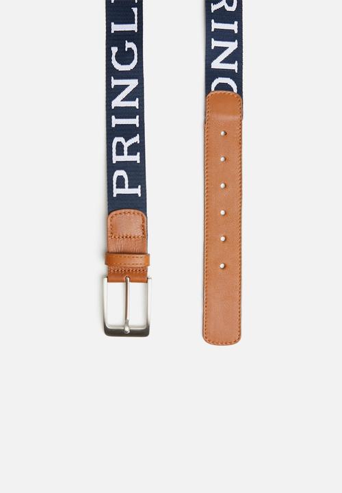 Pringle of Scotland - Sawyer belt - tan & navy