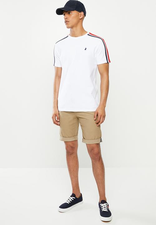 POLO - Joseph webbing crew neck tee - white