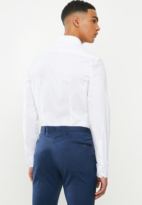 POLO - Christiaan slim fit long sleeve shirt - white