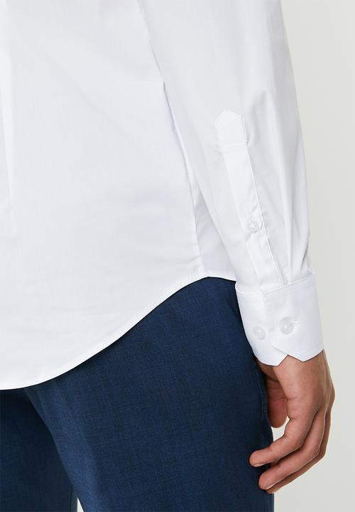 POLO - Christiaan slim fit long sleeve shirt - white