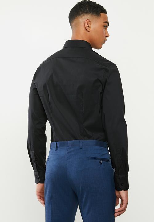 POLO - Christiaan slim fit long sleeve shirt - black